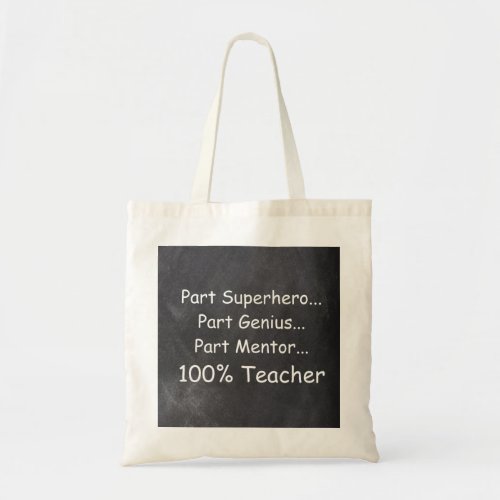 Superhero Genius Mentor Teacher Chalkboard Gift Tote Bag