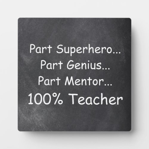 Superhero Genius Mentor Teacher Gift Idea Plaque