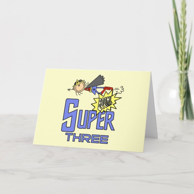 Superhero Girl 3rd Birthday Tshirts and Gifts Card (Front)