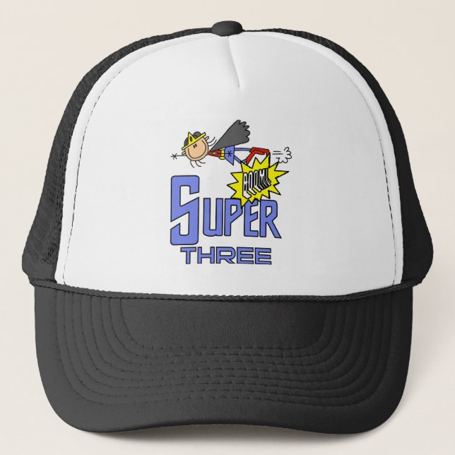 Superhero Girl 3rd Birthday Tshirts and Gifts Trucker Hat (Front)