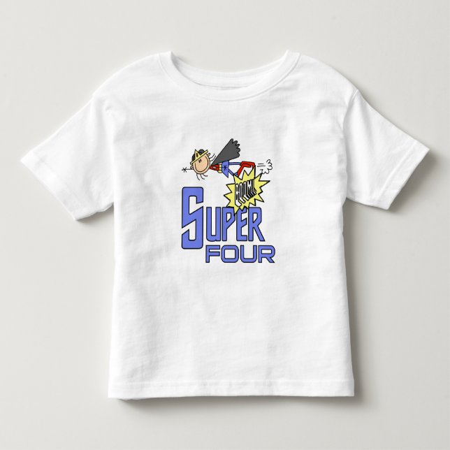 Superhero Girl 4th Birthday Tshirts and Gifts (Front)