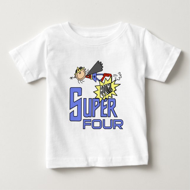 Superhero Girl 4th Birthday Tshirts and Gifts (Front)