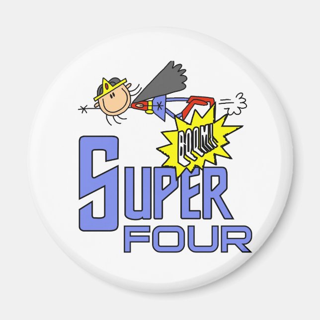 Superhero Girl 4th Birthday Tshirts and Gifts Magnet (Front)