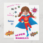 Superhero Girl Birthday Comic ⚡ Fun Fab USA Invitation