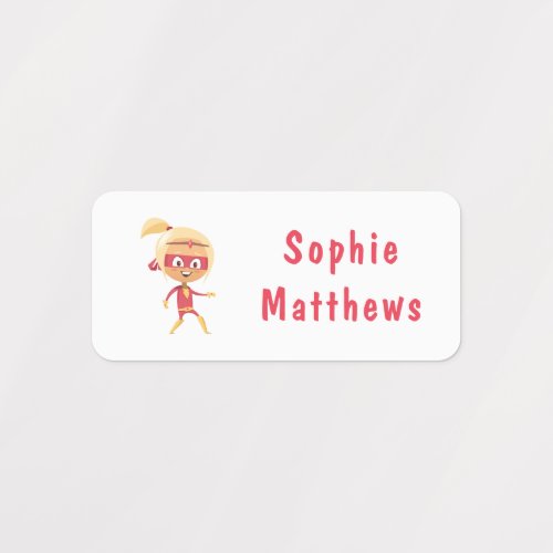 Superhero Girl Custom Personalized Name Clothing Labels
