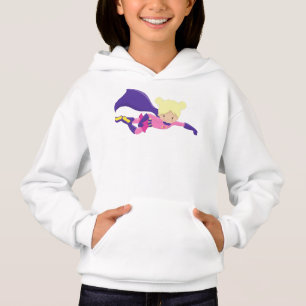 Superhero Girl, Hero, Blonde Hair, Purple Cape Hoodie