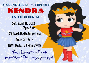 Super Girl Invitations Zazzle