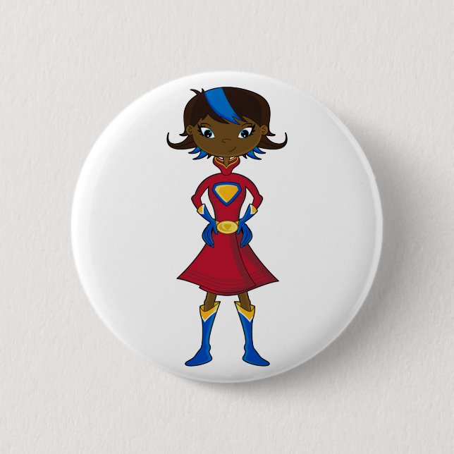 Superhero Girl Pinback Button (Front)