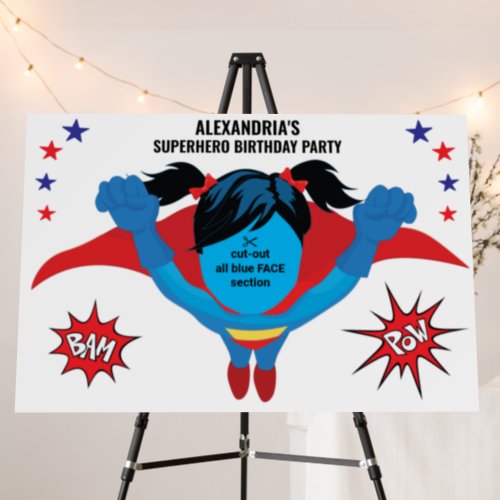 Superhero Girl Sturdy Photo Booth Cut_out Backdrop Foam Board