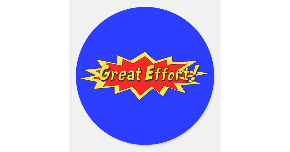 Superhero Great Effort Teacher Reward Classic Round Sticker | Zazzle
