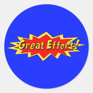Superhero Great Effort Teacher Reward Classic Round Sticker