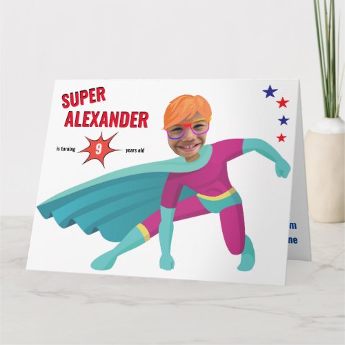 Superhero Happy Boy Fantastic Fun Birthday Gift Card