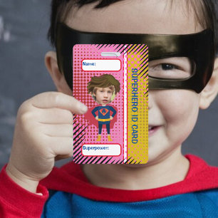 Superhero Id Card Kids super heroes fun identity Badge