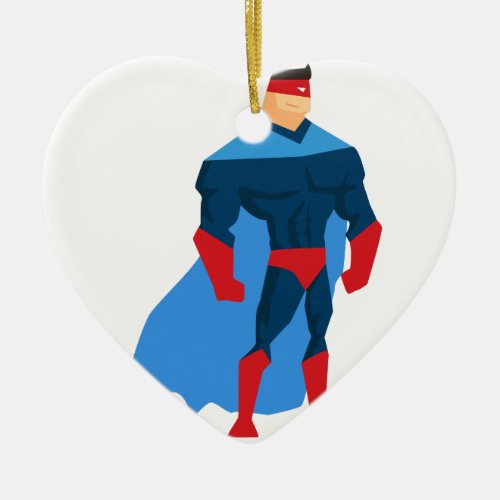 Superhero in Action Ceramic Ornament