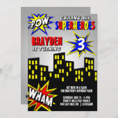 Superhero in the City Boys Birthday Invitation (Front/Back)