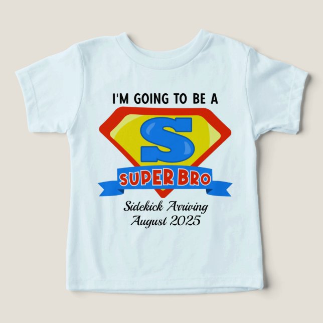 Superhero Inspired Big Bro Pregnancy Announcement Toddler T-shirt (Design Front)