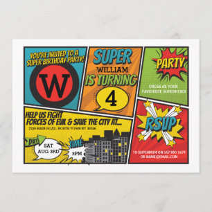 Superhero Invitation Super Hero Party Invite