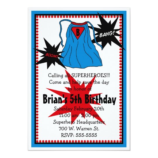 Superhero Invitations
