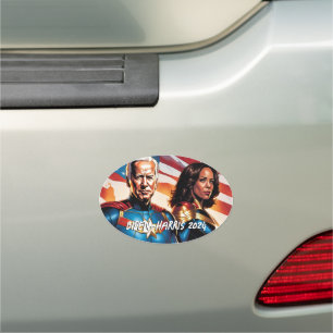 Superhero Joe Biden and Kamala Harris Car Magnet