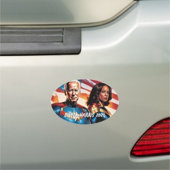 Superhero Joe Biden And Kamala Harris  Car Magnet by DakotaPolitics at Zazzle