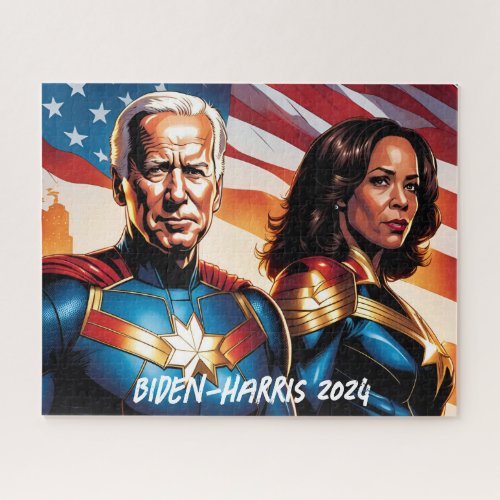 Superhero Joe Biden and Kamala Harris  Jigsaw Puzzle
