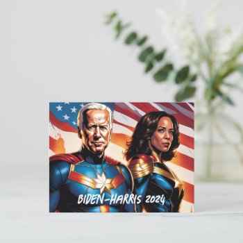 Superhero Joe Biden And Kamala Harris  Postcard by DakotaPolitics at Zazzle
