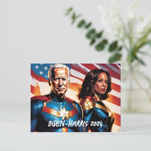 Superhero Joe Biden and Kamala Harris  Postcard
