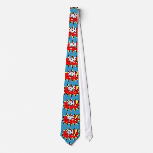 Superhero Kapow Cow Neck Tie