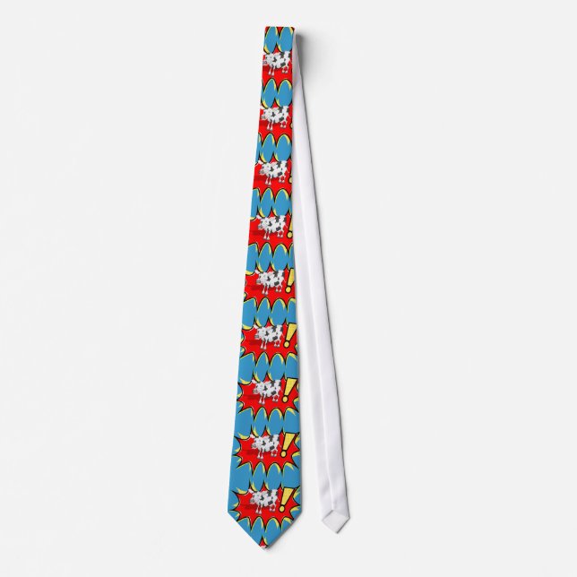 Superhero Kapow Cow Neck Tie (Front)