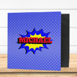 Superhero Kids Comic Book Personalized Name 3 Ring Binder<br><div class="desc">This superhero kids comic book style name monogram is a unique and eye-catching way to display your name. It is inspired from comic books This design features name in a bold, stylized font that resembles the typography found in comic books and gives off a retro and fun vibe. This type...</div>