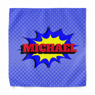 Superhero Kids Comic Book Personalized Name Bandana