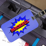Superhero Kids Comic Book Personalized Name Luggage Tag at Zazzle