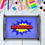 Superhero Kids Comic Book Personalized Name Serving Tray at Zazzle