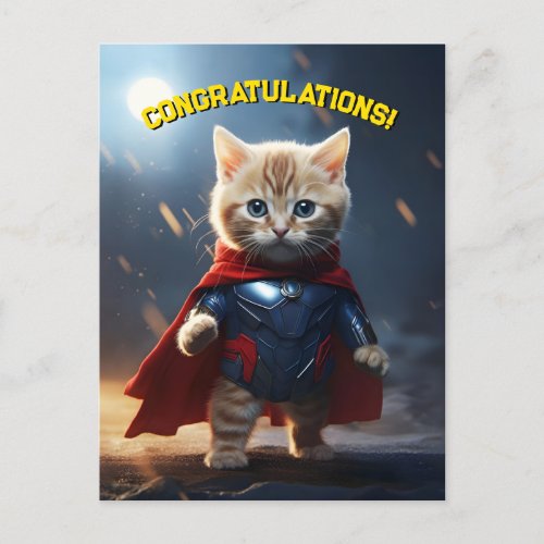 Superhero Kitten Postcard