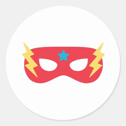 Superhero Mask Classic Round Sticker