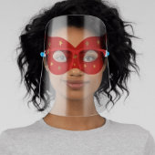 Superhero Masquerade Red Stars Face Shield (Insitu)