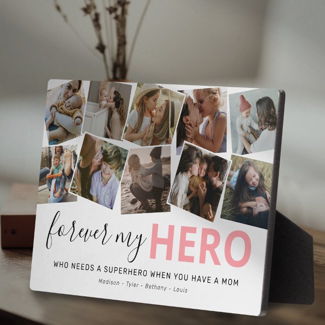 Superhero Mom Keepsake Photo Collage Plaque (Creator Uploaded)