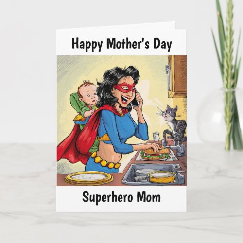 Superhero Mom Personalized Mothers Day Card