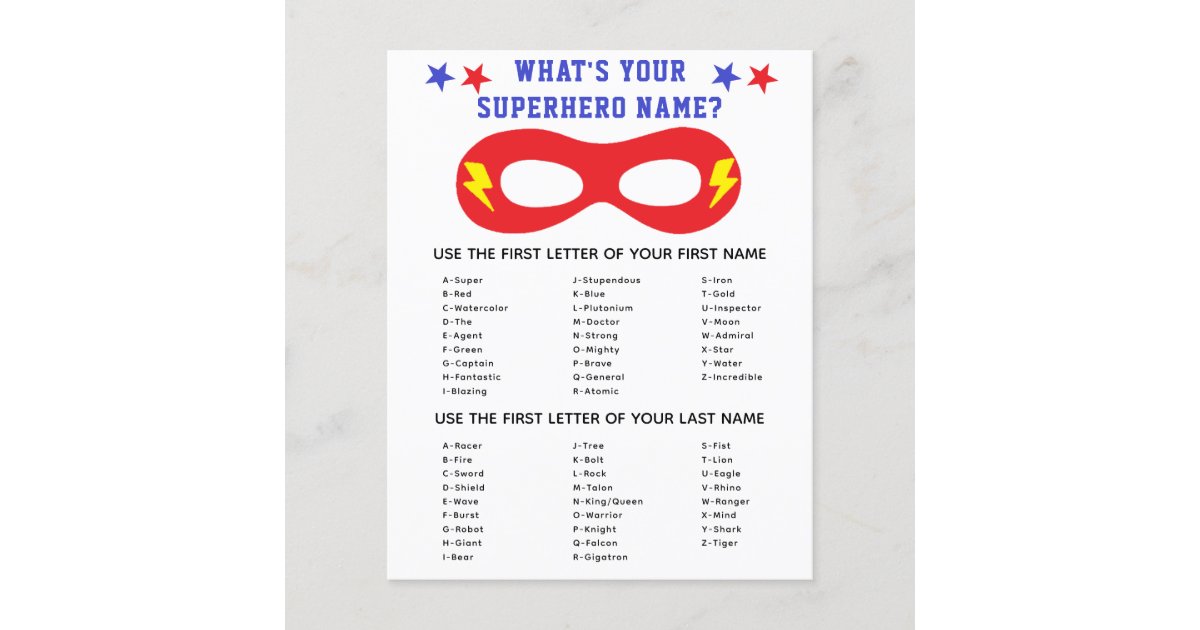 The Superhero Name Generator