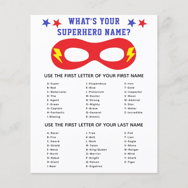 Superhero Name Generator Game | Zazzle