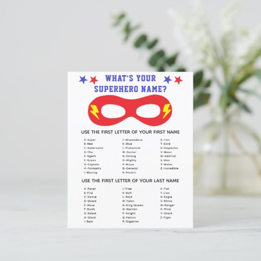 Superhero Name Generator Game | Zazzle