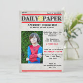 Superhero Newspaper Birthday Invitation (Standing Front)