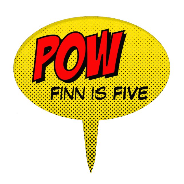 Superhero Oval Cake Topper - Editable (Front)