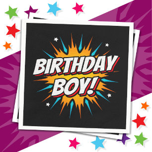 Superhero Party Comic Book Hero Birthday Boy Napkins