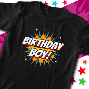Superhero Party Comic Book Hero Birthday Boy T-Shirt