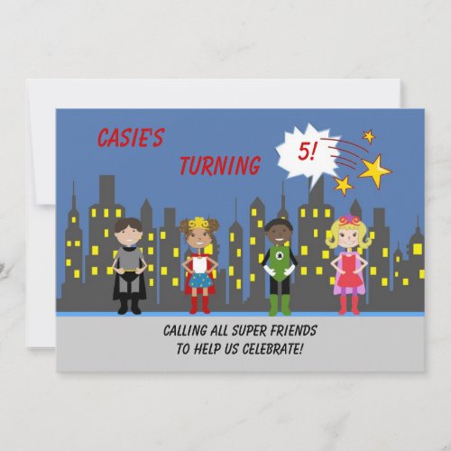 Superhero Party Invitations