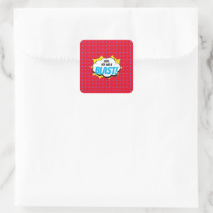 Superhero Party Thank You Square Sticker