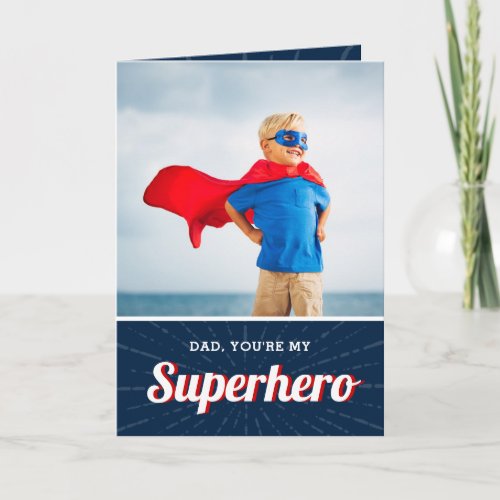Superhero Personalized Fathers Day Photo Card