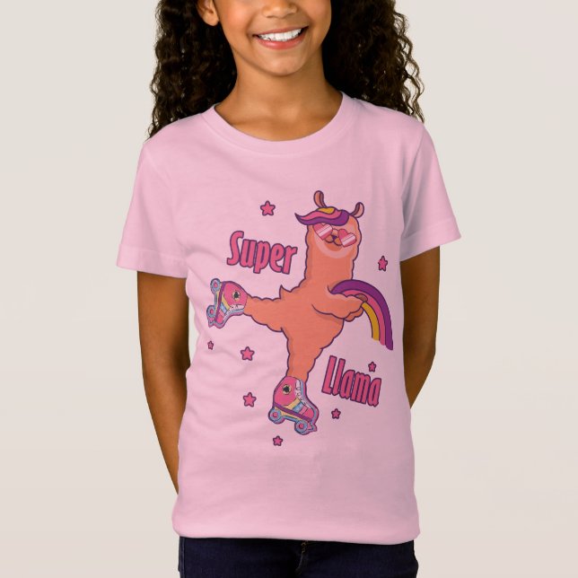 Superhero Pink Llama T-Shirt (Front)