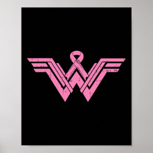 Superhero Pink Ribbon Breast Cancer Awareness Mom Poster